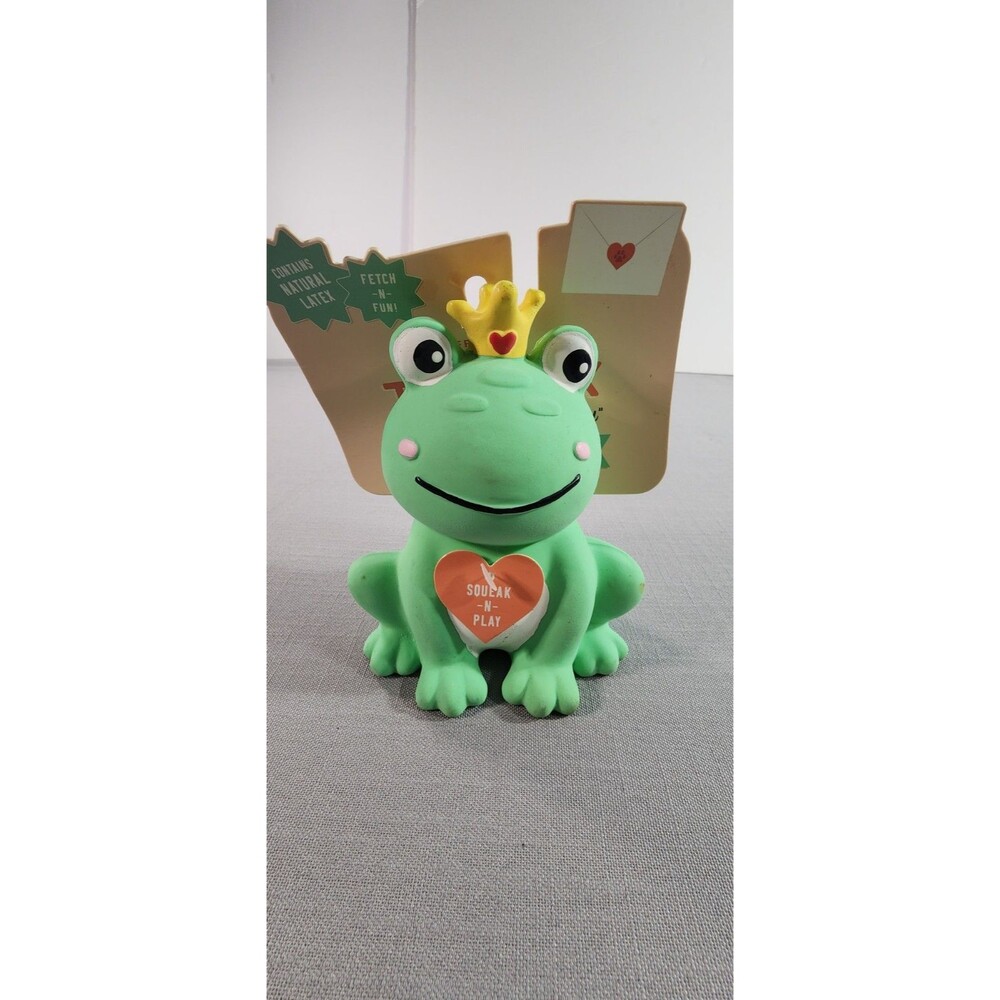 Valentine Frog Prince Dog Toy Latex Squeaky “Squeak-N-Play” NWT
